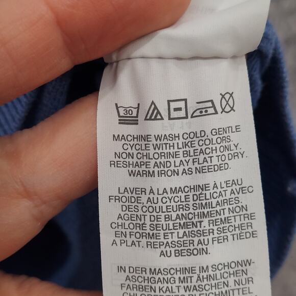 J Crew Blue Soft Crew Neck Pullover Sweater Medium Cotton Cashmere Blend Casual - Picture 8 of 11